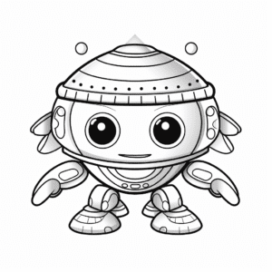 Alien spaceship Coloring Page for Kids