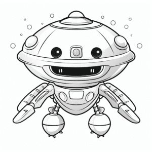 Alien spaceship V3 Coloring Page for Kids