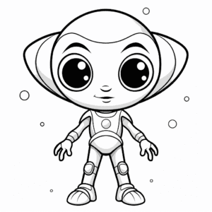 Alien V4 Coloring Page for Kids