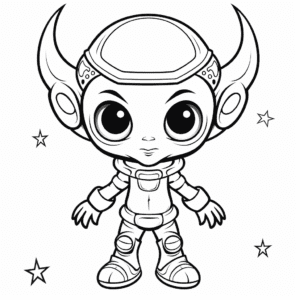 Alien V3 Coloring Page for Kids