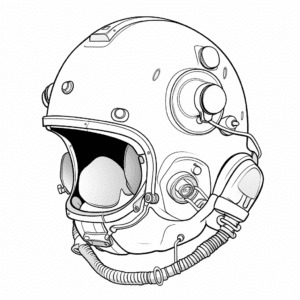 Astronaut helmet V3 Coloring Page for Kids