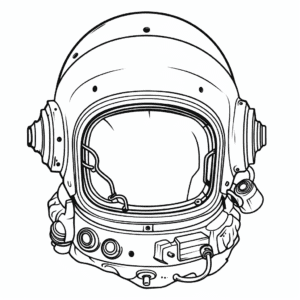 Astronaut helmet V2 Coloring Page for Kids