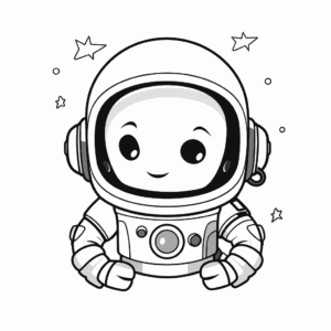 Astronaut helmet V4 Coloring Page for Kids