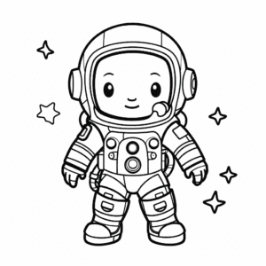 Astronaut V2 Coloring Page for Kids