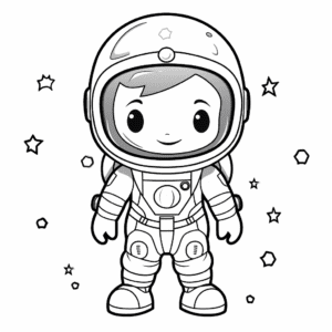 Astronaut V3 Coloring Page for Kids