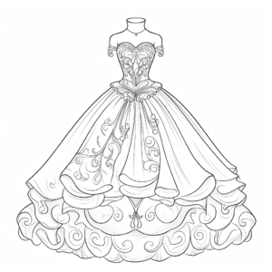 Ball gown Coloring Page for Kids