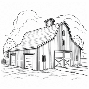 Barn Coloring Page for Kids