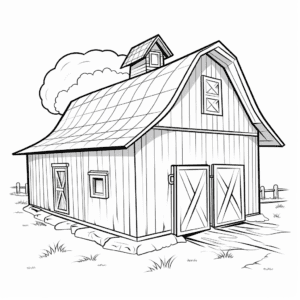 Barn V2 Coloring Page for Kids