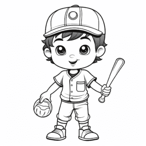 Baseball Coloring Page for Kids