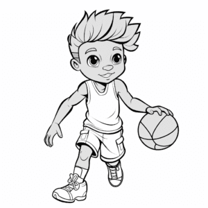 Basketball Coloring Page for Kids