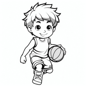 Basketball V2 Coloring Page for Kids