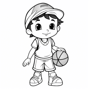 Basketball V3 Coloring Page for Kids
