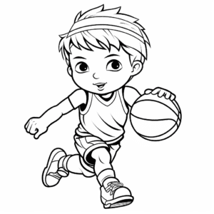 Basketball V4 Coloring Page for Kids