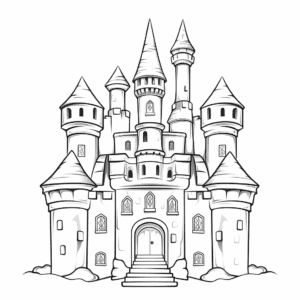 Castle V2 Coloring Page for Kids