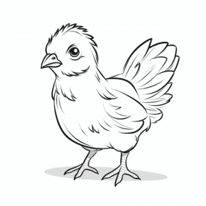 Chicken V4 Coloring Page for Kids