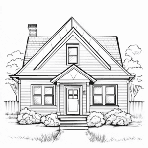 Cottage Coloring Page for Kids