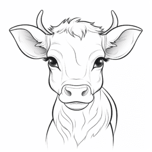 Cow V3 Coloring Page for Kids