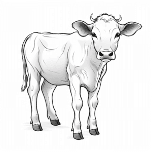 Cow V2 Coloring Page for Kids