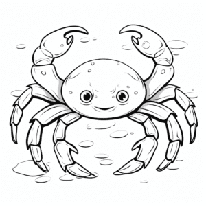 Crab V2 Coloring Page for Kids