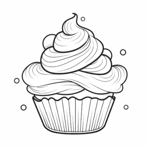 Cupcake V3 Coloring Page for Kids