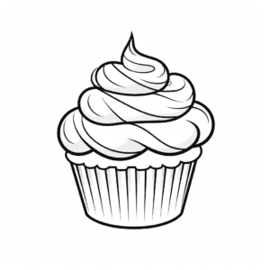 Cupcake V2 Coloring Page for Kids