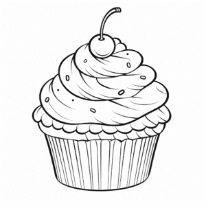 Cupcake V4 Coloring Page for Kids