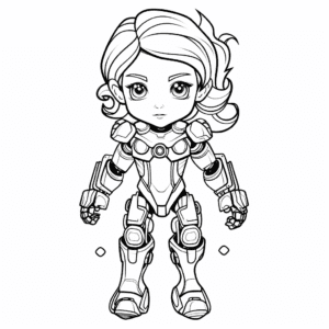 Cyborg V2 Coloring Page for Kids
