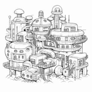 Futuristic city Coloring Page for Kids