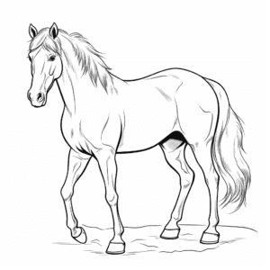Horse V2 Coloring Page for Kids