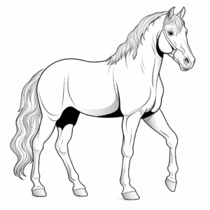 Horse V3 Coloring Page for Kids