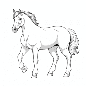 Horse V4 Coloring Page for Kids