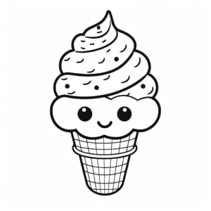 Ice cream Coloring Page for Kids