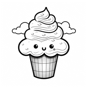 Ice cream V3 Coloring Page for Kids