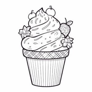 Ice cream V2 Coloring Page for Kids