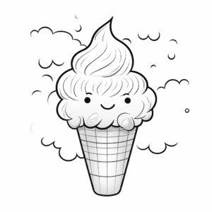 Ice cream V4 Coloring Page for Kids