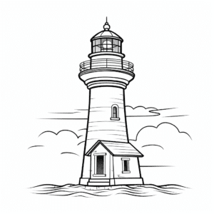 Lighthouse Coloring Page for Kids