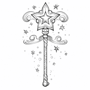 Magic wand V3 Coloring Page for Kids