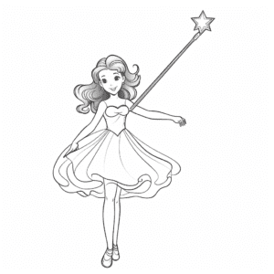 Magic wand Coloring Page for Kids