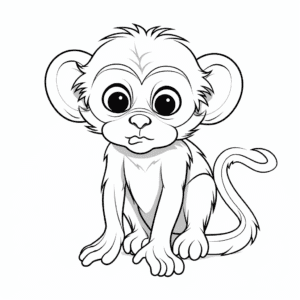 Monkey V4 Coloring Page for Kids