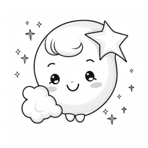 Moon V3 Coloring Page for Kids