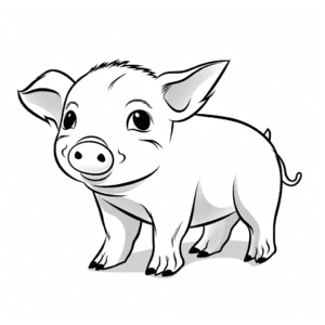 Pig Coloring Page for Kids