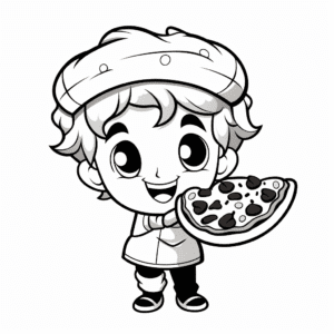 Pizza Coloring Page for Kids