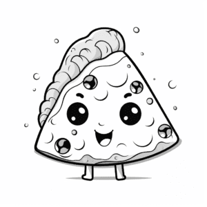 Pizza V3 Coloring Page for Kids