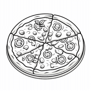 Pizza V2 Coloring Page for Kids