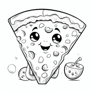 Pizza V4 Coloring Page for Kids