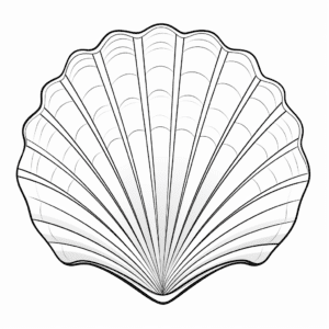 Seashell Coloring Page for Kids