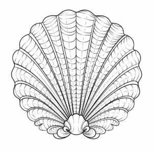 Seashell V2 Coloring Page for Kids