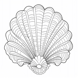 Seashell V4 Coloring Page for Kids