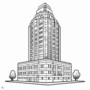 Skyscraper Coloring Page for Kids