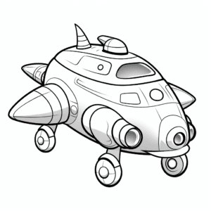 Spaceship V3 Coloring Page for Kids